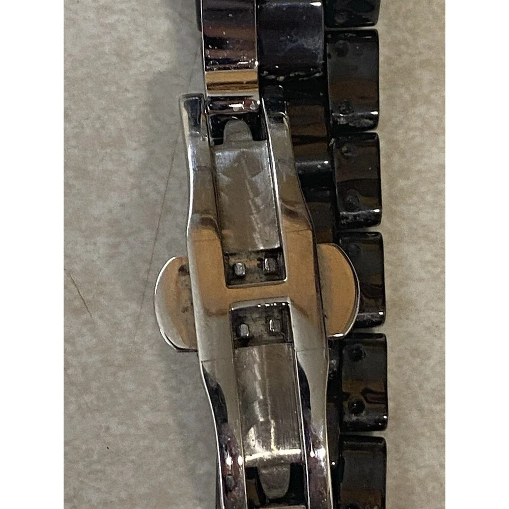 Judith Ripka Ceramic and Stainless Steel Diamonique Bracelet Watch